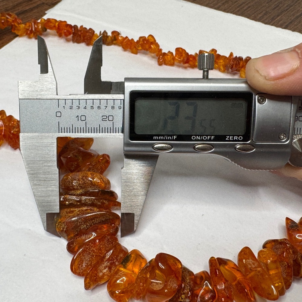 Natural Baltic‎ Amber Chip Necklace Gemstone Glow Boho Chic 26 inches Gradual - Picture 7 of 16